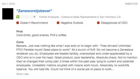 glassdoor review samples.